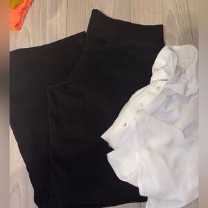Black Pants and White Shirt Set